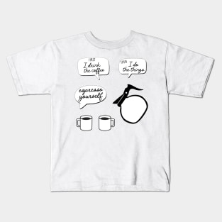 coffee talk (text) Kids T-Shirt